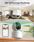 Gpirokcys 5G&2.4GHz WiFi Battery Powered Indoor Camera Wireless, PTZ Pet Camera with 6000mAh Rechargeable, 2.5K 4MP Color Night Vision, SD/Cloud Storage, 2-Way Audio, App Remote, Cat/Dog/Kids/Home Monitoring