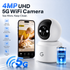 Gpirokcys 5G&2.4GHz WiFi Battery Powered Wireless Indoor Security Cam, PTZ Pet Camera with 6000mAh Rechargeable, 3K 4MP Color Night Vision, SD/Cloud Storage, 2-Way Audio, App Remote, Home/Pet/Baby Monitoring