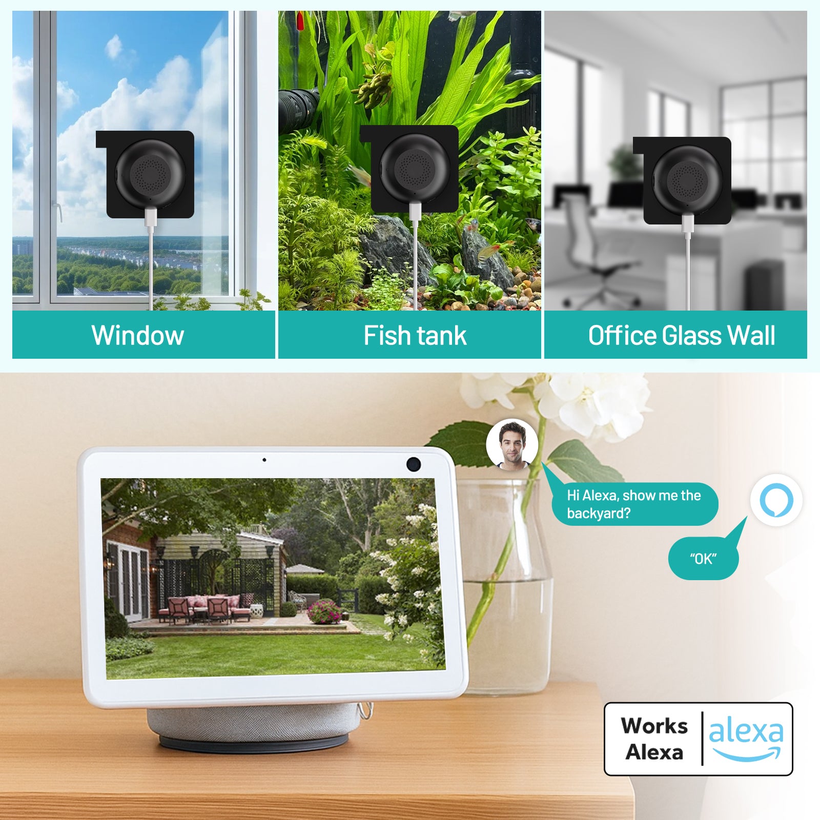 Gpirockys 2K Window Security Camera, 5GHz & 2.4GHz WiFi 6 Indoor/Outdoor Monitoring, Max AI Color Night Vision, 115° Wide Angle, Easy Stick-on Install, Alexa Compatible, 24/7 Recording